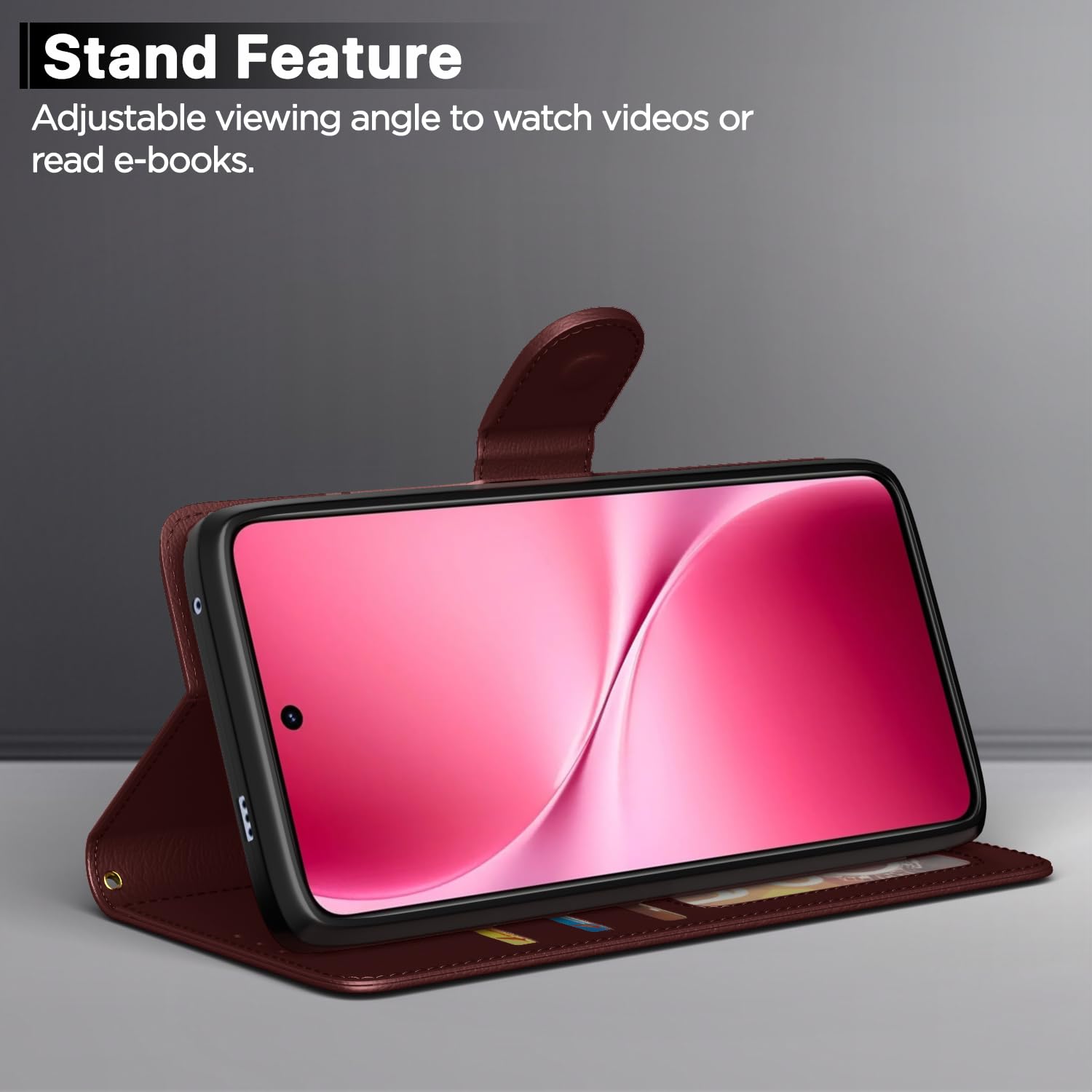 Brown Wallet flip cover for Vivo V60 Lite 5G – Pikkme – photo 3
