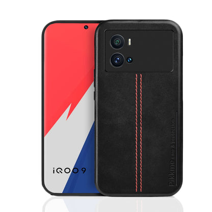 Pikkme iQOO 9 5G Leather black mobile back cover