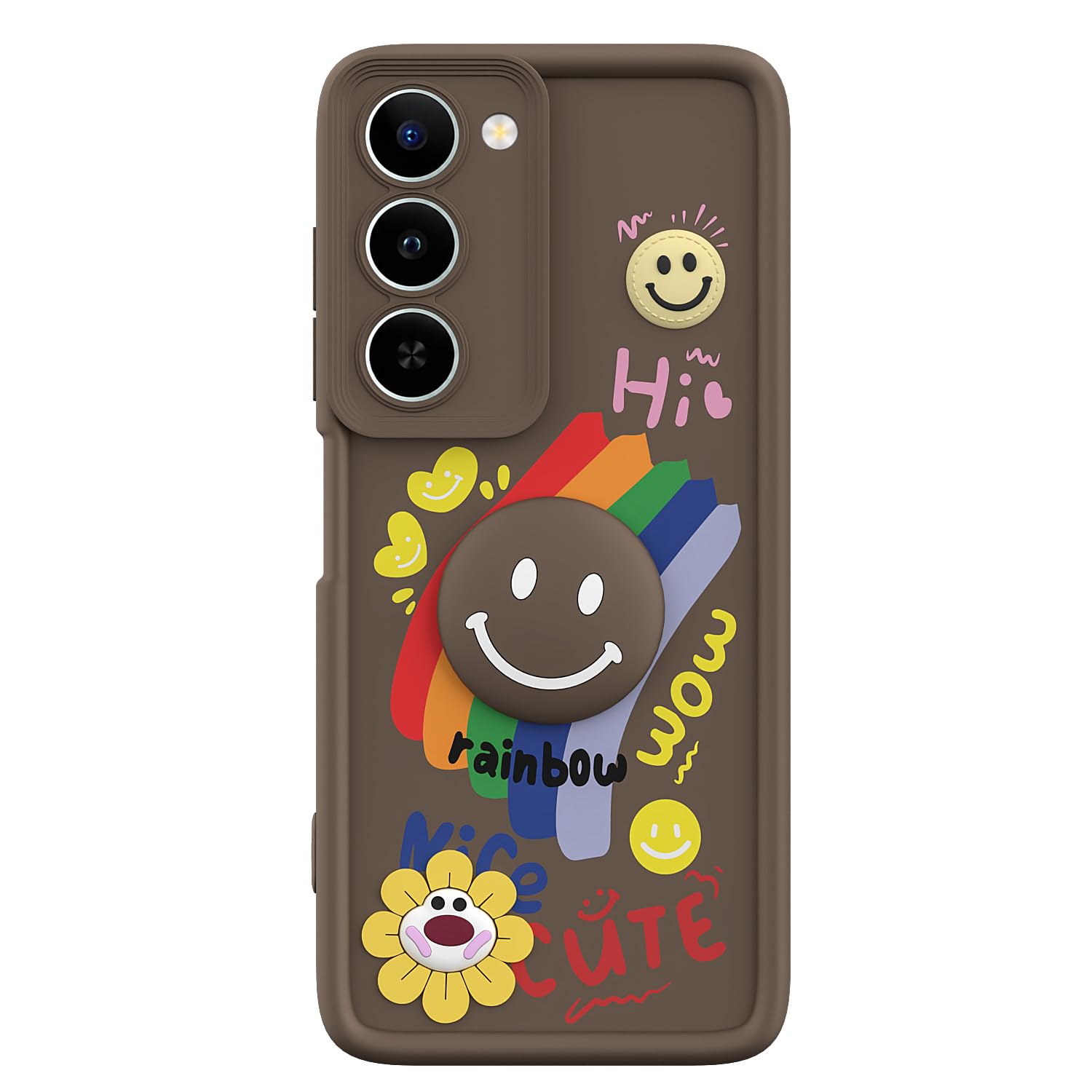 Brown Smile Rainbow phone cover for Realme P4 Lite/C83 5G – Pikkme – photo 7