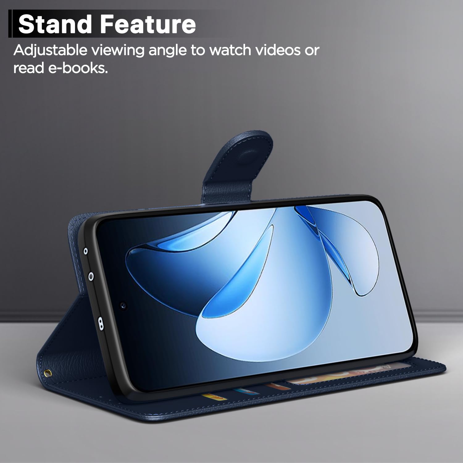 Blue wallet flip cover for Oppo Reno 13 5G – Pikkme – photo 3