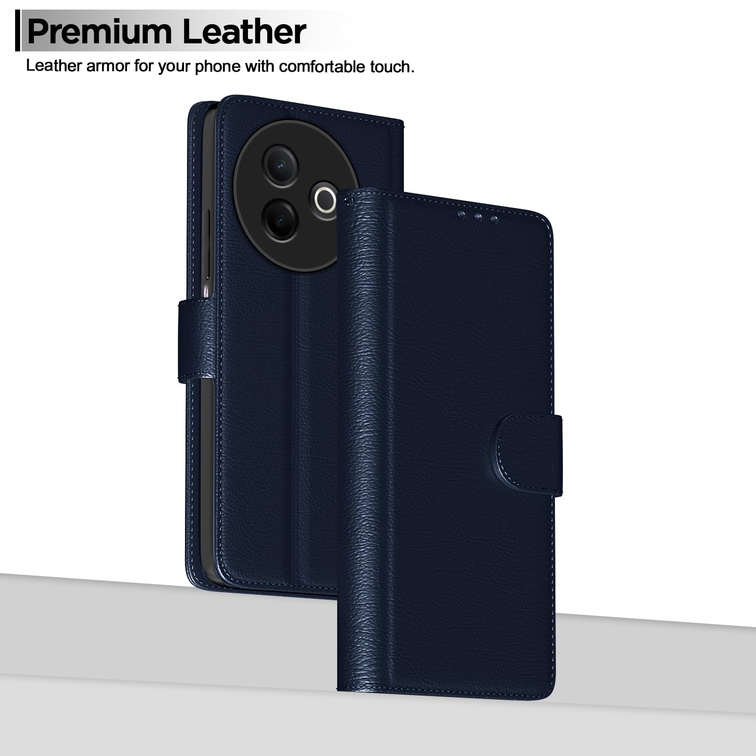 Pikkme Vivo Y39 5G Vintage Flip Cover (Blue)