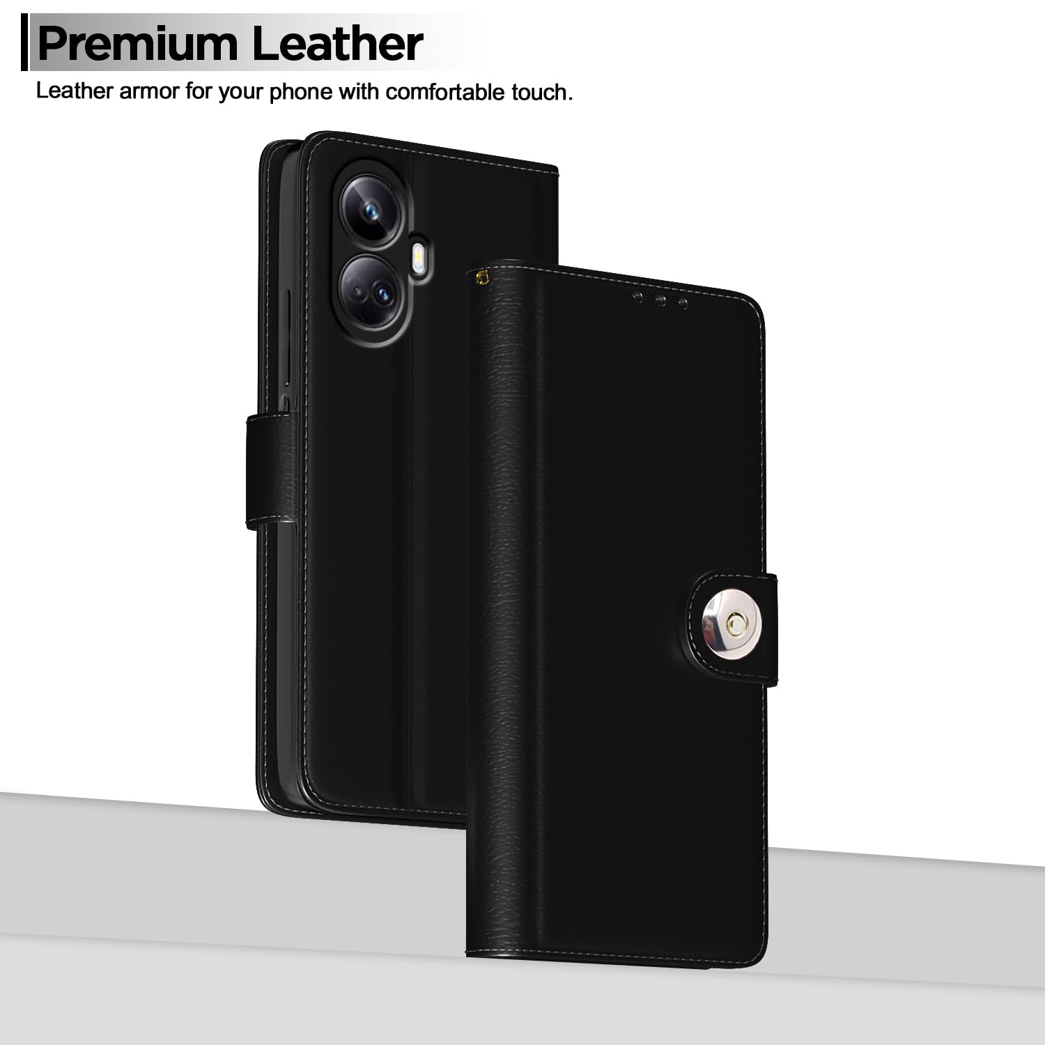 Black Button mobile flip cover for Realme 10 Pro Plus 5G – Pikkme – photo 2
