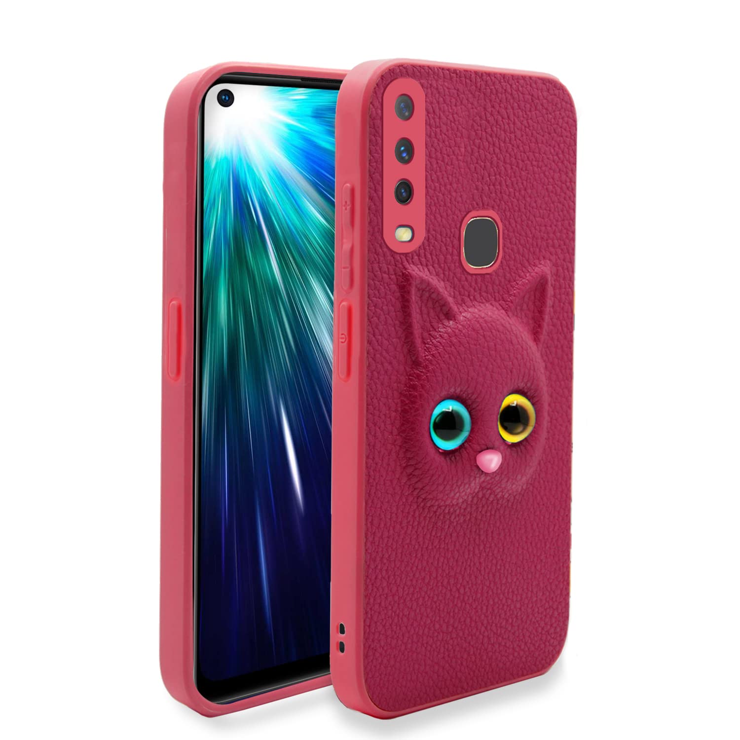 Pikkme pink Cat back cover for Vivo Z1 Pro