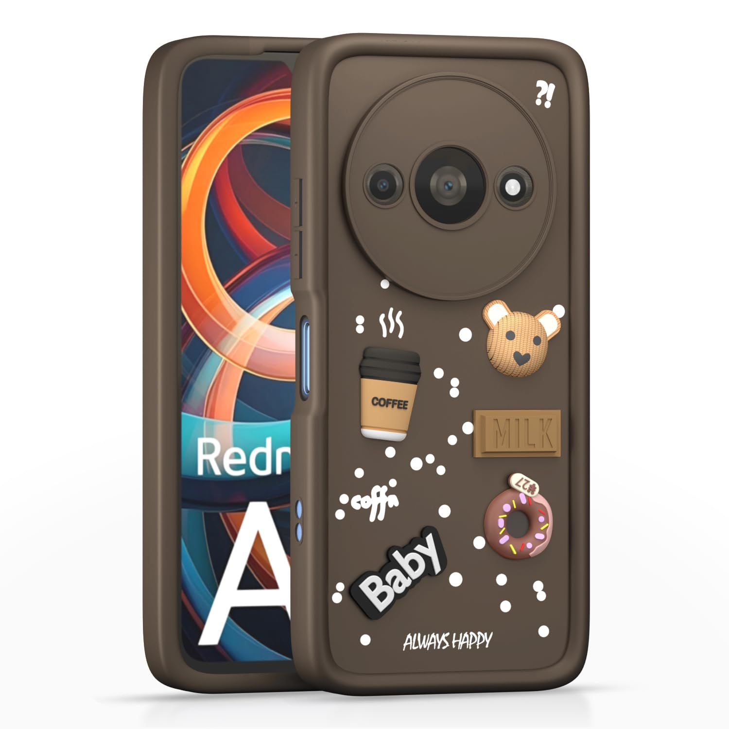 Brown Silicone mobile cover for Redmi A3 (2024)/A3x/Poco C61 – Pikkme