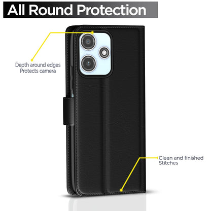Pikkme black Wallet wallet flip cover for Redmi 12/Poco M6 Pro 5G – photo 4