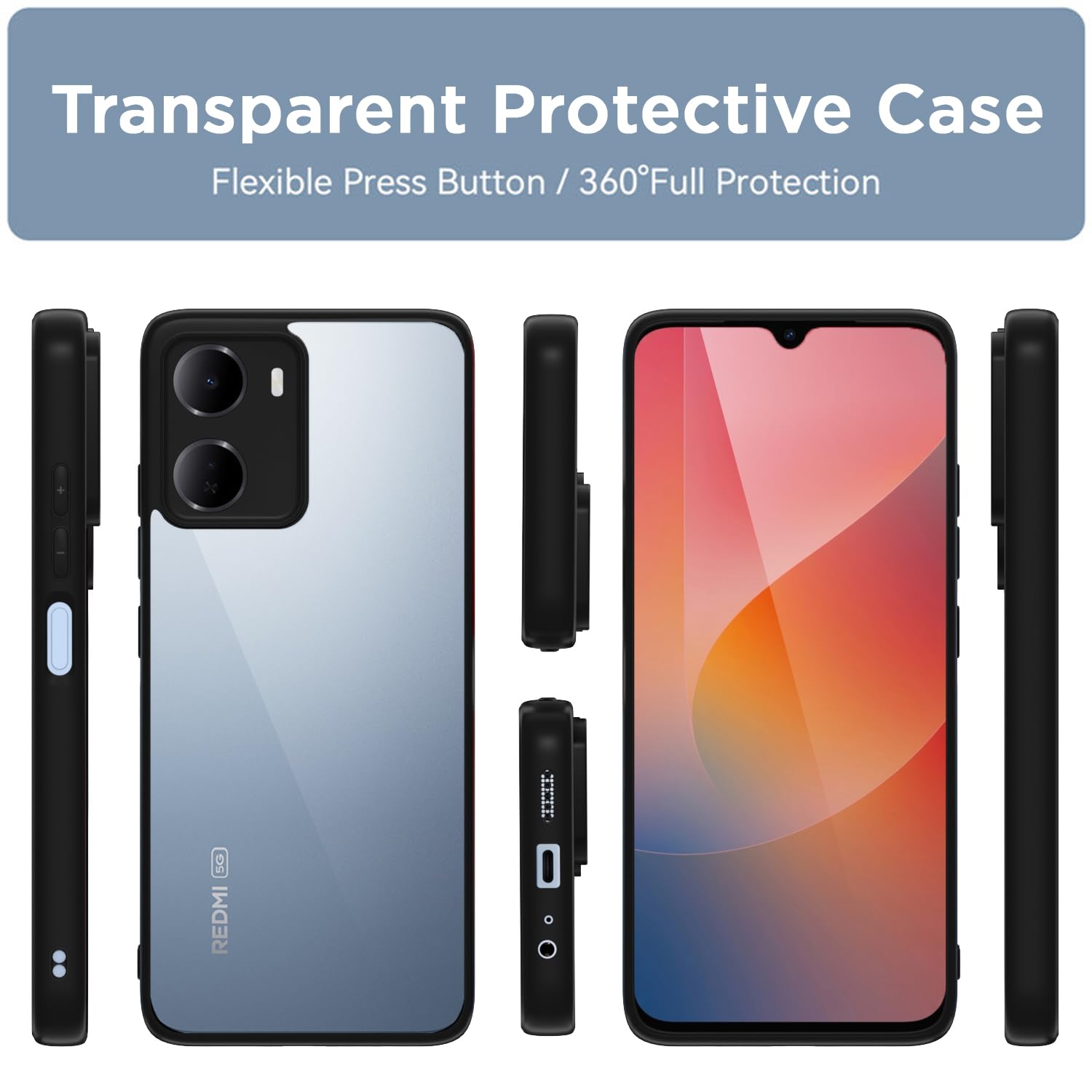 Redmi 15A 5G mobile back cover in black by Pikkme – photo 2