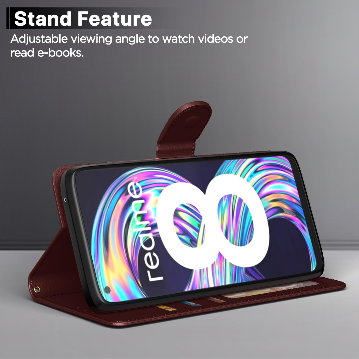 Pikkme brown Wallet flip case for Realme 8 4G/8 Pro – photo 3