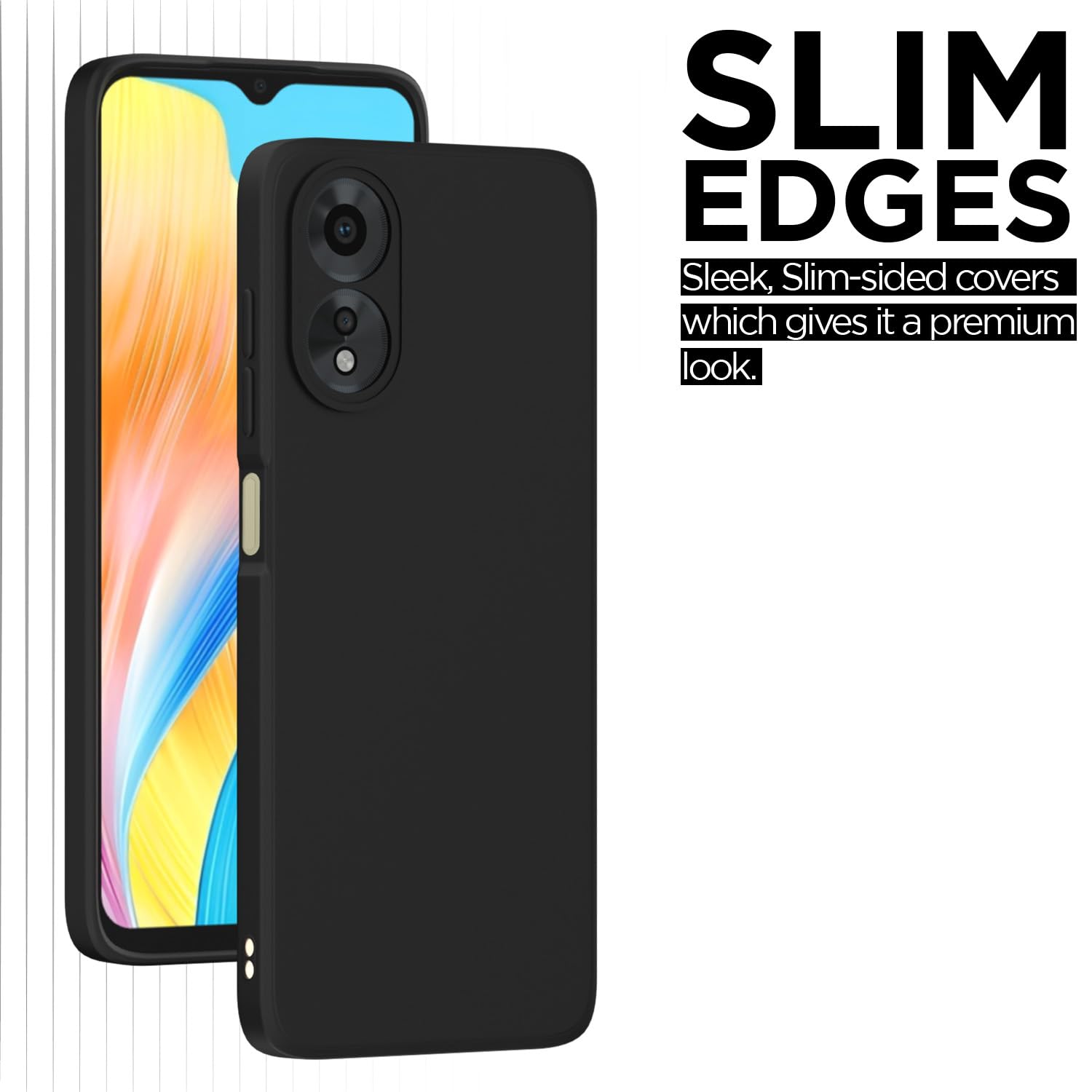 Pikkme Oppo A38 Liquid Silicone Back Cover (Black)
