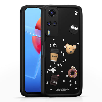 Pikkme Vivo Y31 / Y51 Cute Fun Cartoon 3D Bear Silicon Back Cover - Black