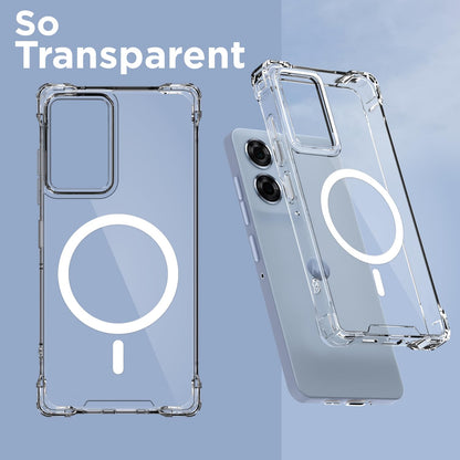 Pikkme Motorola Moto Edge 50 Fusion 5G Mag-Safe Shockproof PC + TPU Back Cover (Transparent)