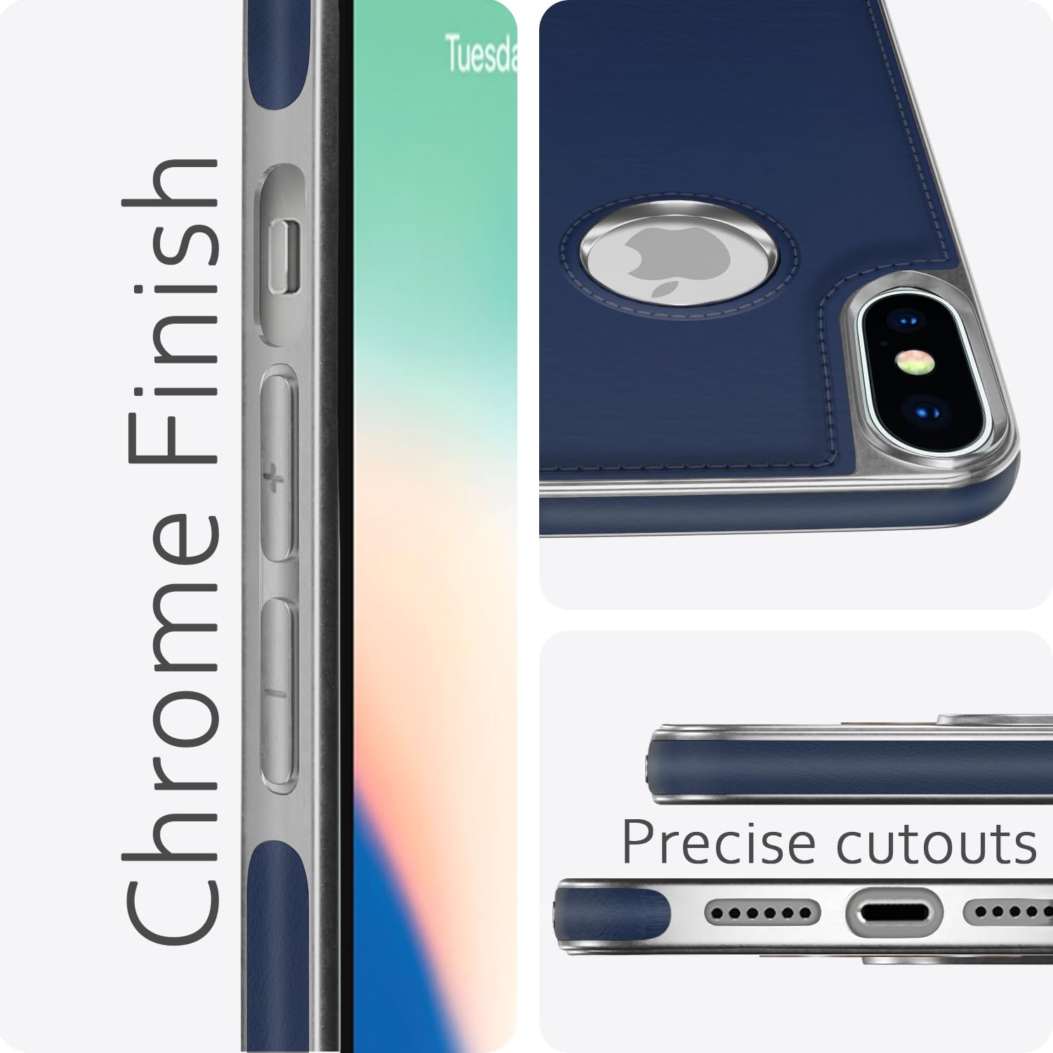 iPhone X/XS back cover in chrome blue by Pikkme – photo 6