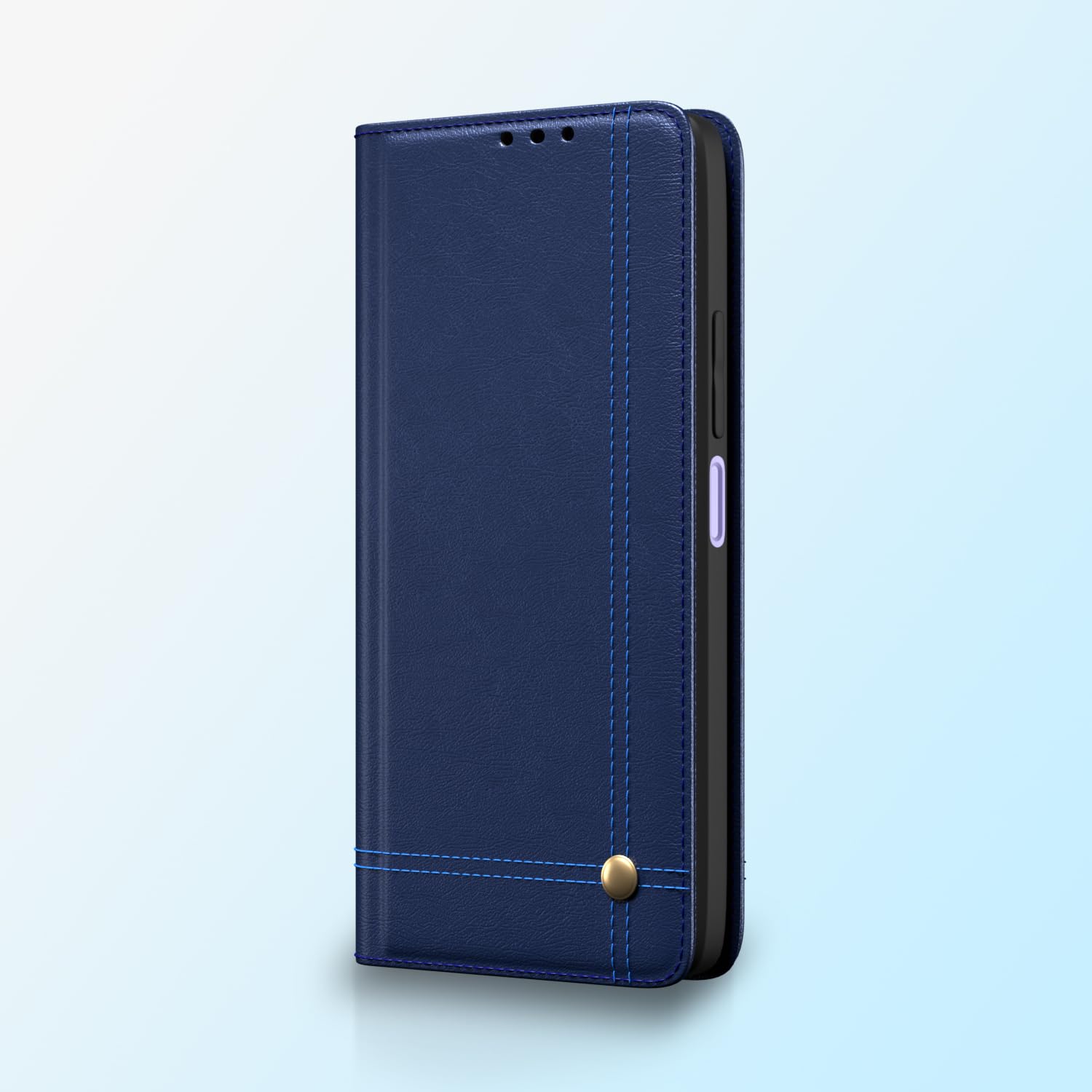 Pikkme Motorola Moto G35 5G Premium Leather Magnetic Flip Cover (Blue)