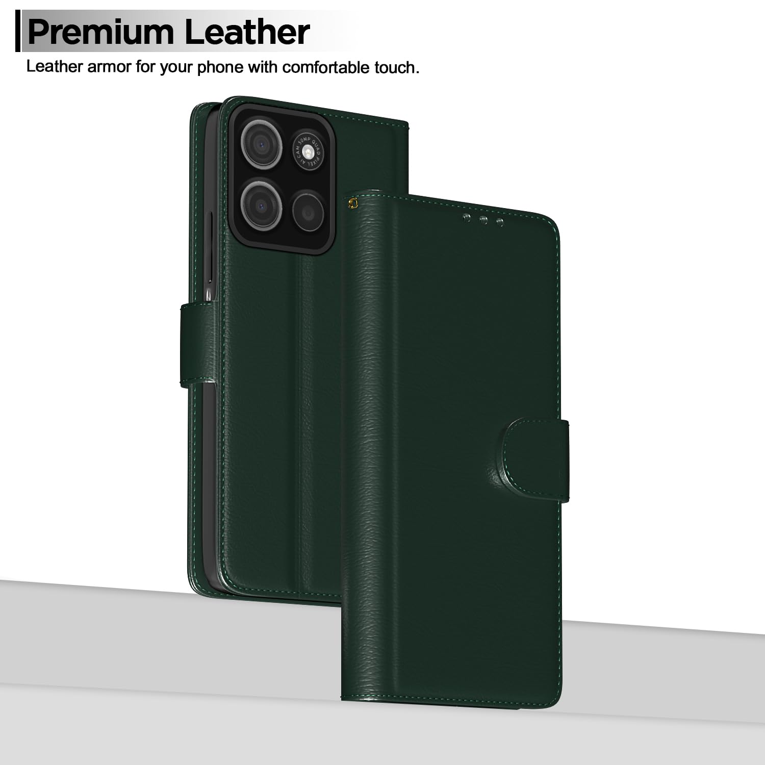 Green Wallet wallet flip cover for Moto G15 – Pikkme – photo 2