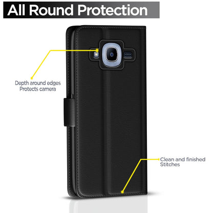 Pikkme black Wallet wallet flip cover for Samsung J2 2016 – photo 4