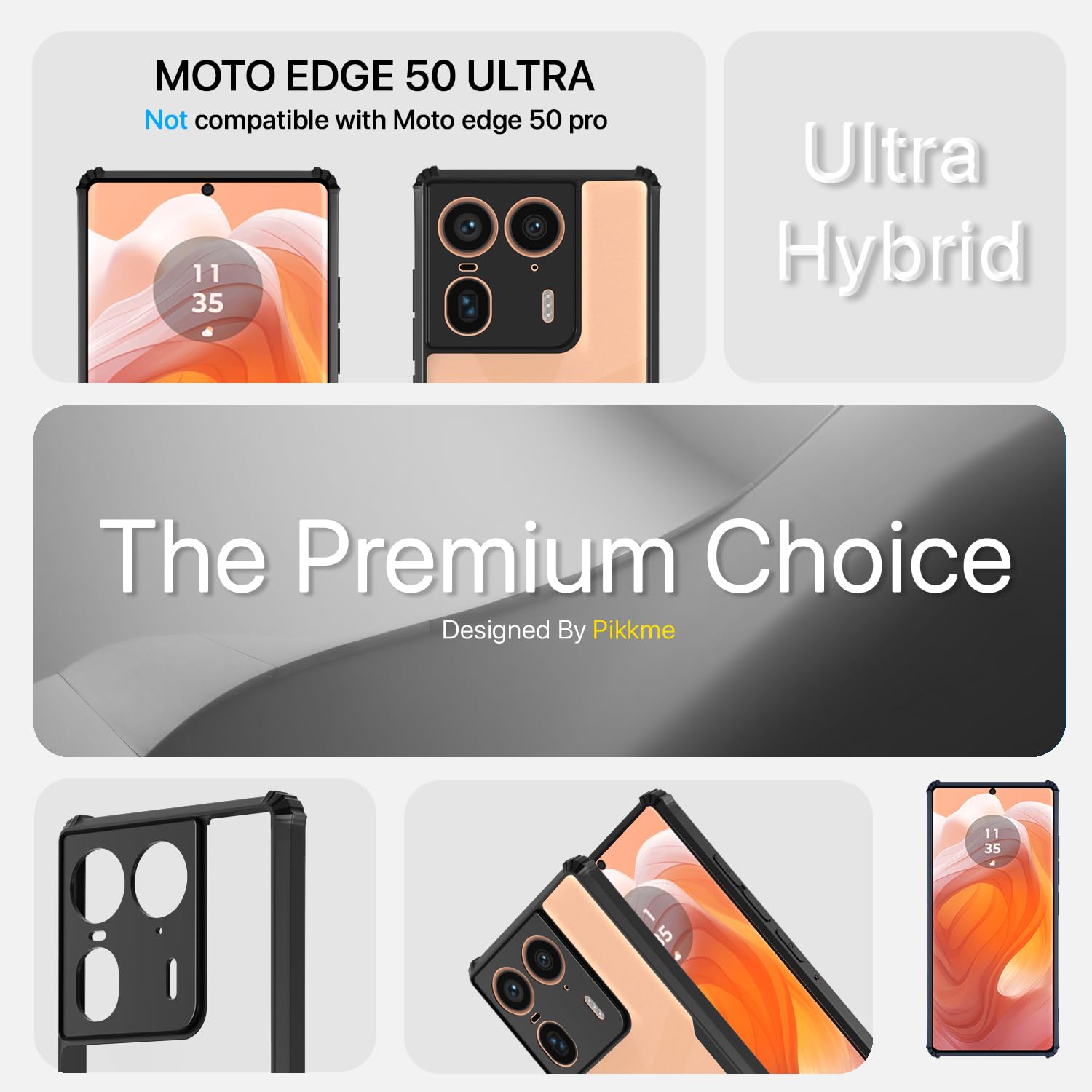 Pikkme Moto Edge 50 Ultra 5G Clear black back cover – photo 3
