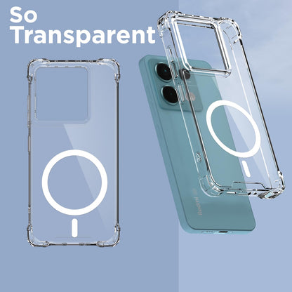 Transparent mag-safe MagSafe mobile back cover for Redmi Note 13 Pro/Poco X6 5G – Pikkme – photo 2