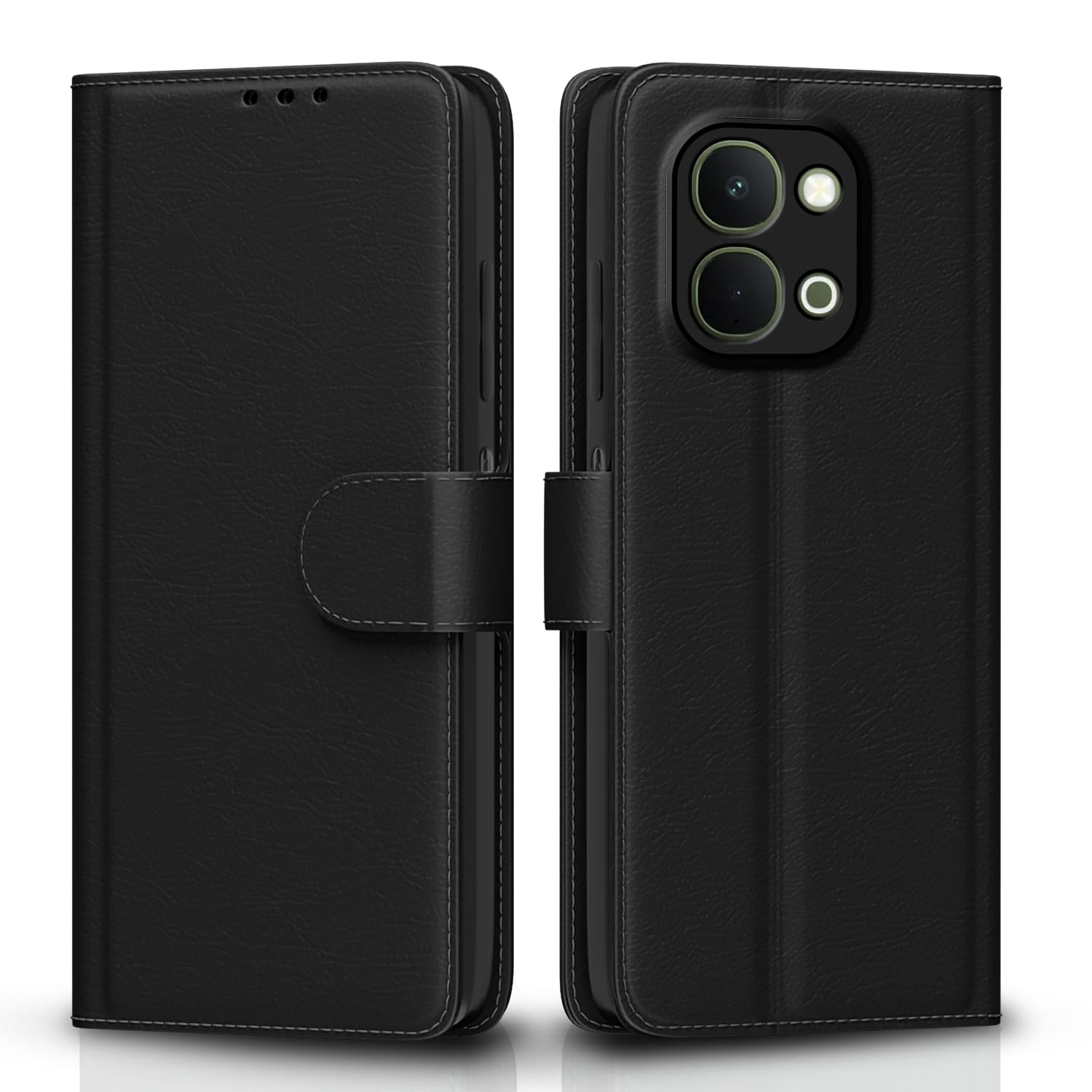 Black Wallet flip cover for Vivo T5x/Y51 Pro/iQOO Z11x 5G – Pikkme
