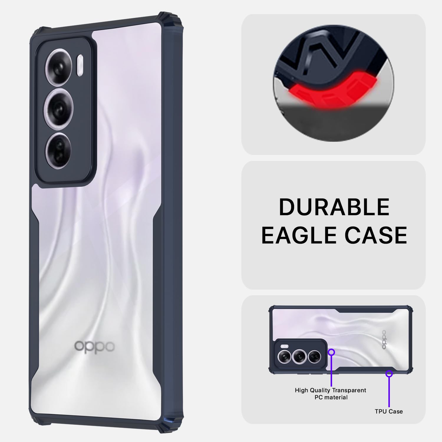 Blue Clear phone cover for Oppo Reno 12 5G – Pikkme – photo 5