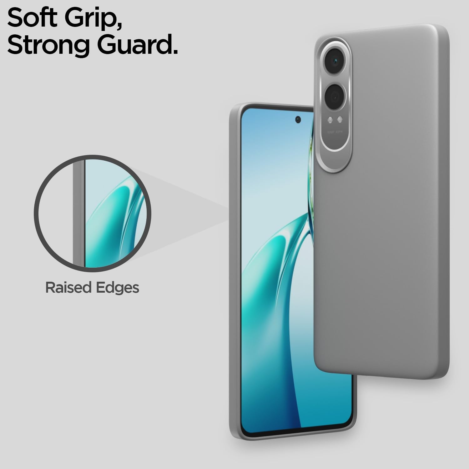 Pikkme  OnePlus Nord Ce 4 Lite 5G SideCut Back Cover (Grey)