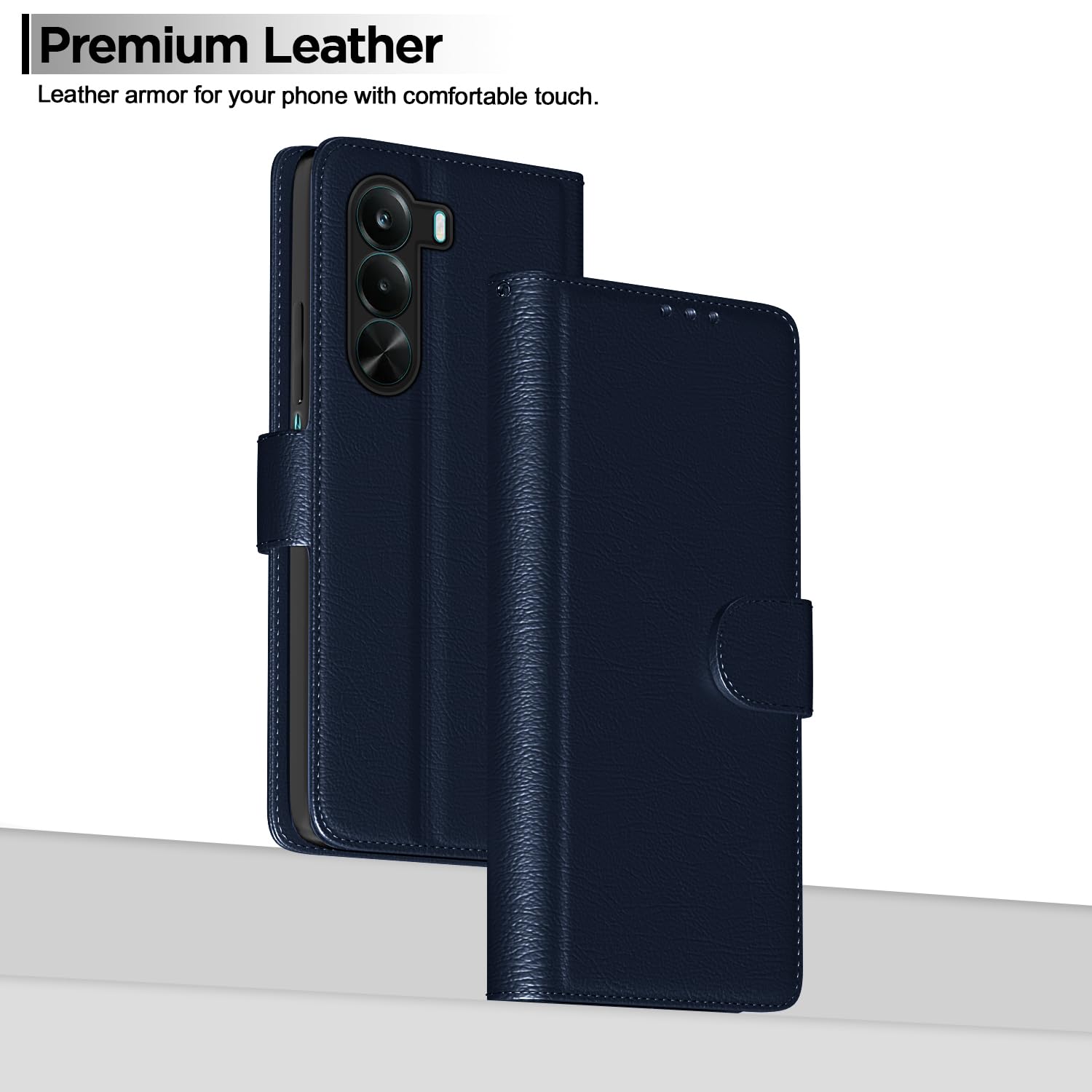 Realme P4x 5G Wallet flip cover in blue by Pikkme – photo 2