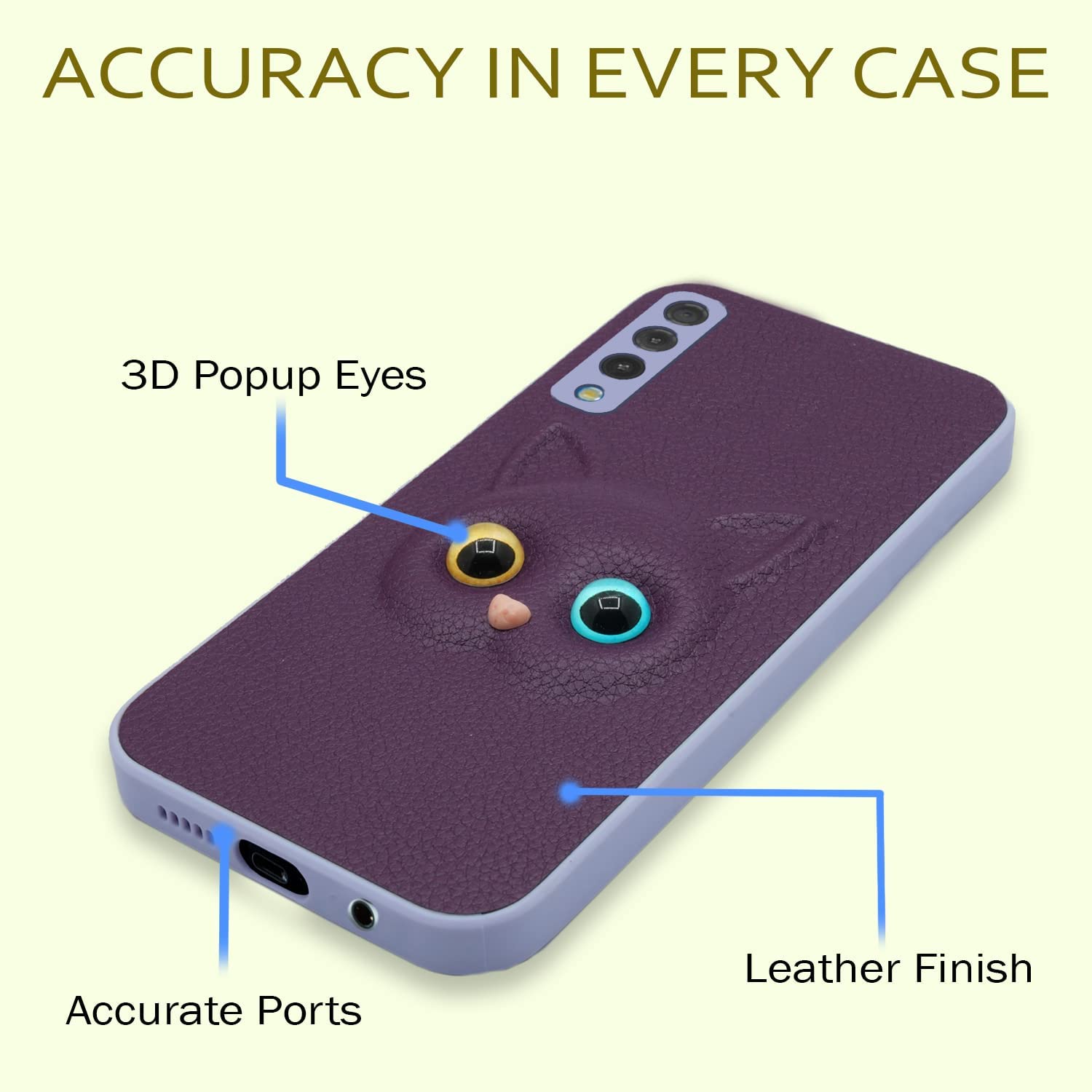 Pikkme Samsung Galaxy A70 / A70s Kitty Back Cover (Purple)