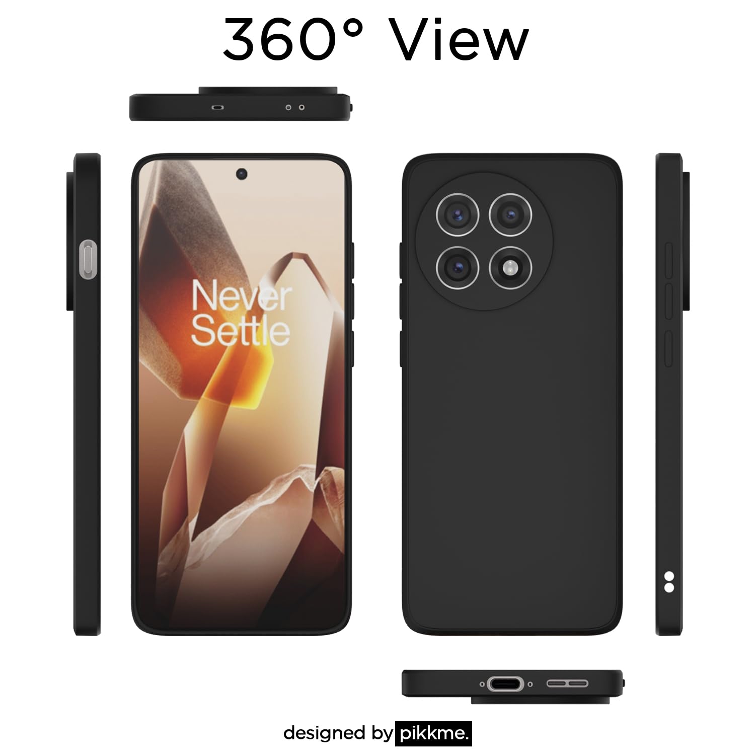Black Matte phone cover for OnePlus 13R 5G – Pikkme – photo 4