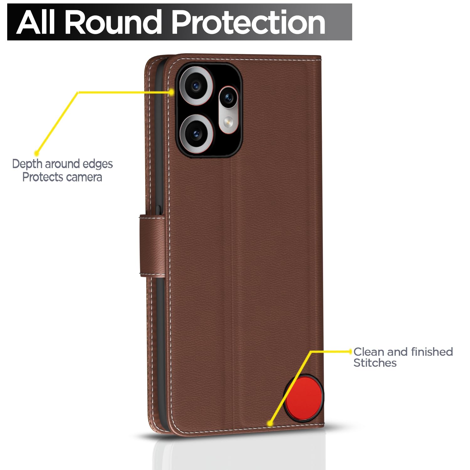 CMF Phone 2 Pro 5G Wallet flip case in tan by Pikkme – photo 4