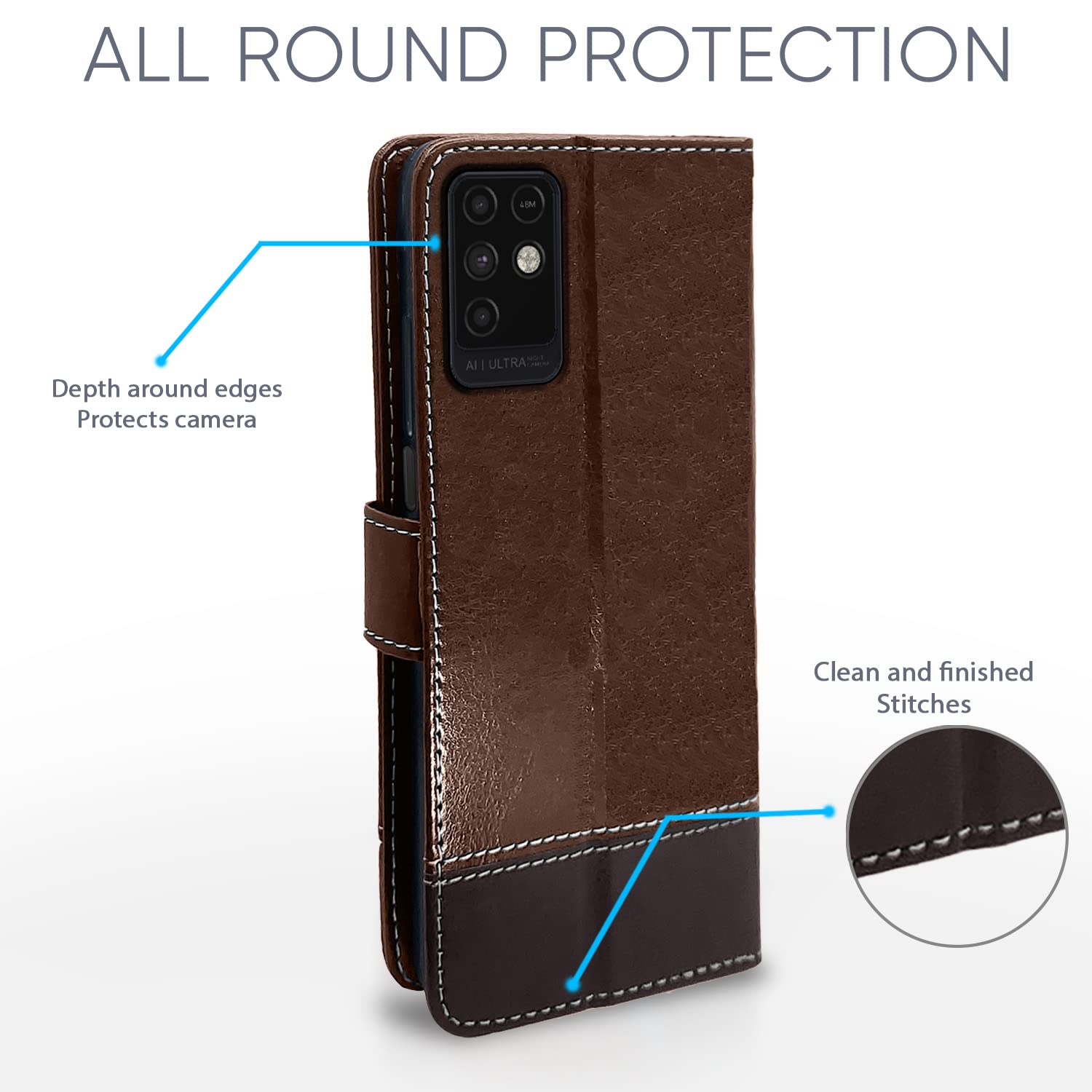 Pikkme Infinix Note 10 brown & coffee mobile flip cover – photo 4