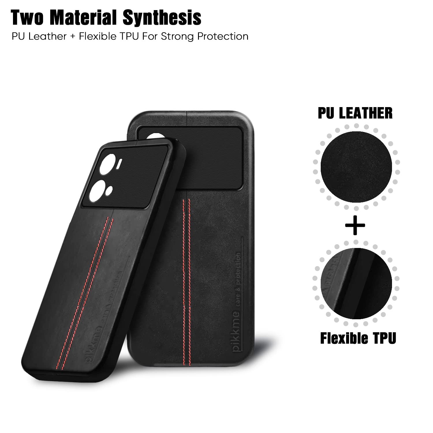 Pikkme black Leather back cover for iQOO 9 Pro 5G – photo 2