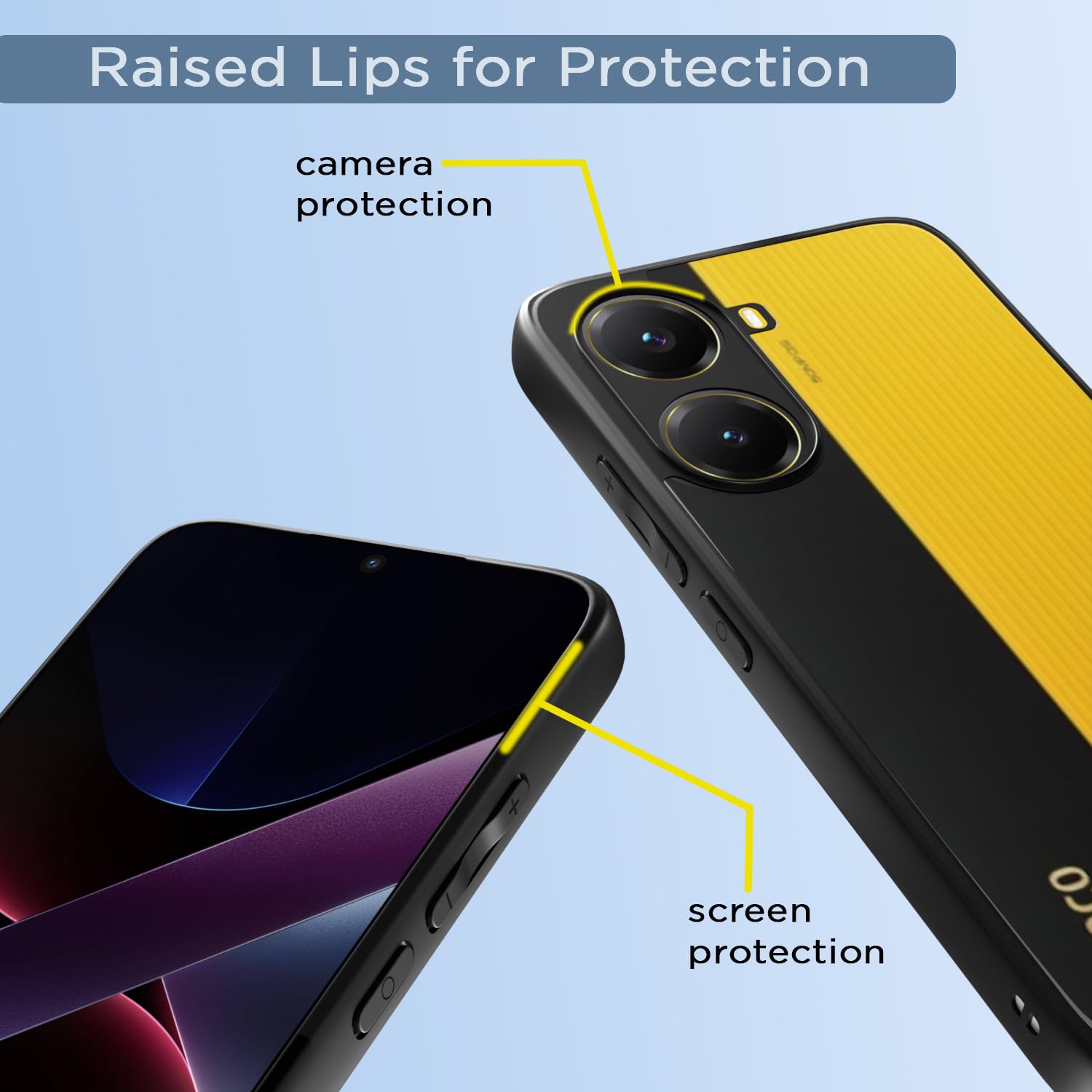 Pikkme Poco X7 Pro 5G Eagle 2 Shockproof Transparent Sleek Hybrid Armor Back Cover (Black)