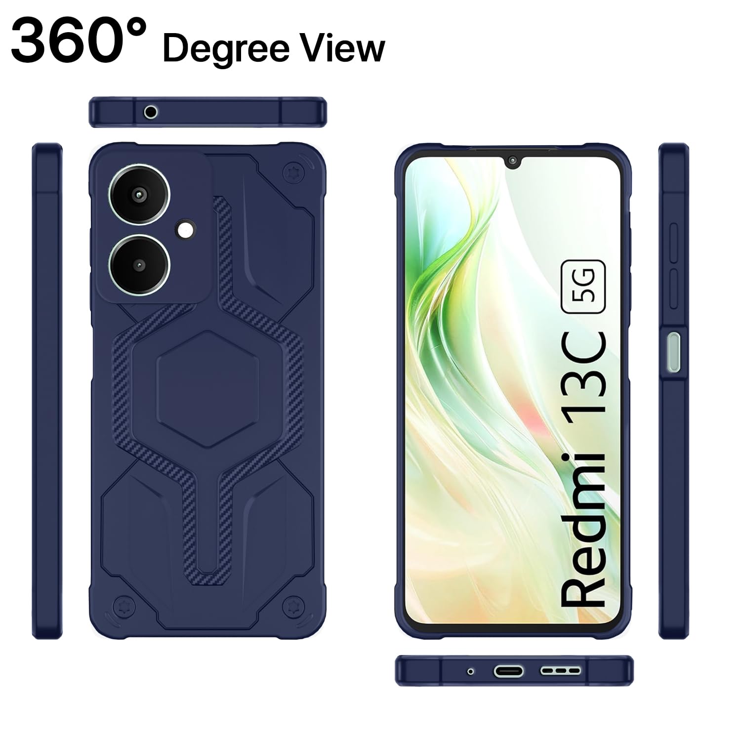 Redmi 13C 5G back cover in blue by Pikkme – photo 2