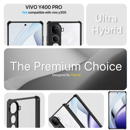 Pikkme Vivo Y400 Pro 5G Eagle Crystal Clear Transparent Back Cover (Black)