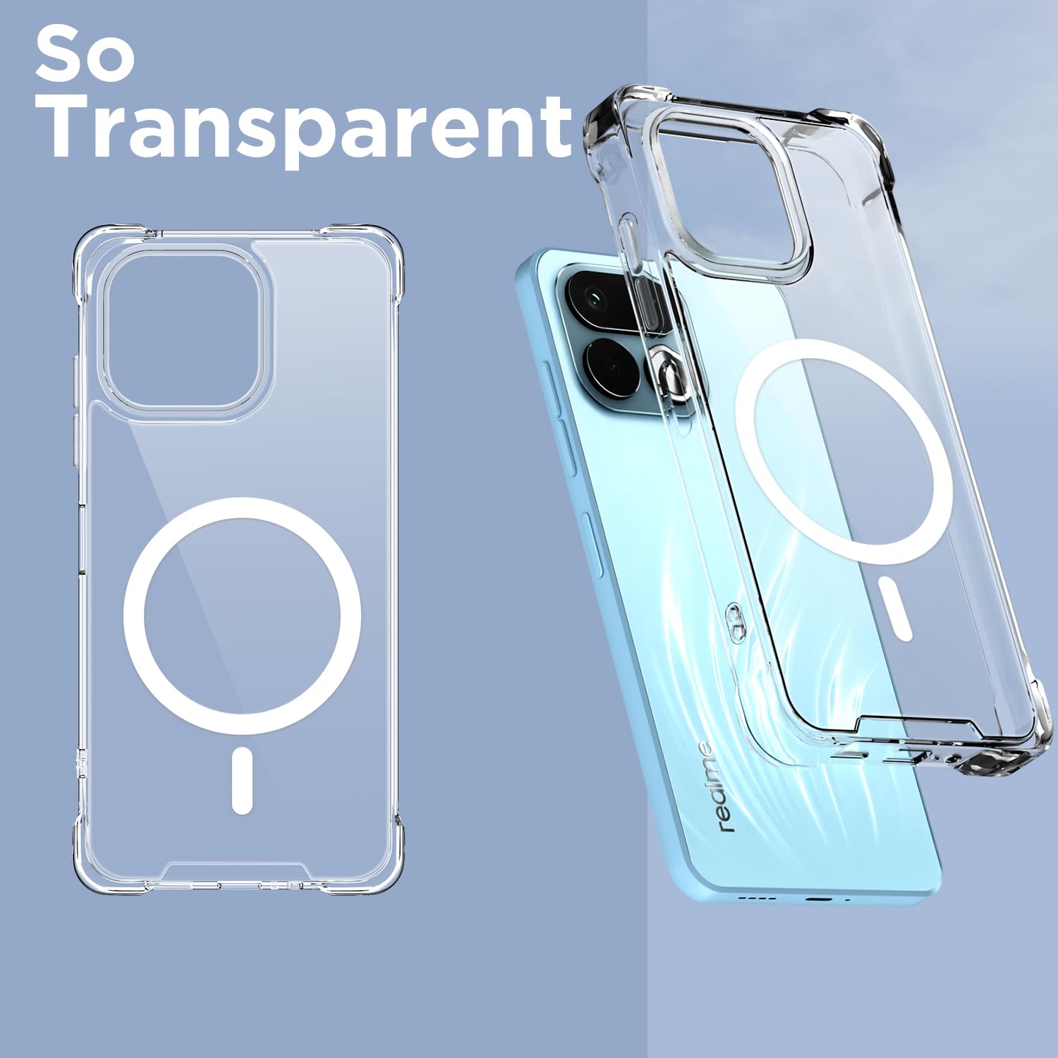Pikkme transparent mag-safe mobile back cover for Realme 16T 5G – photo 2