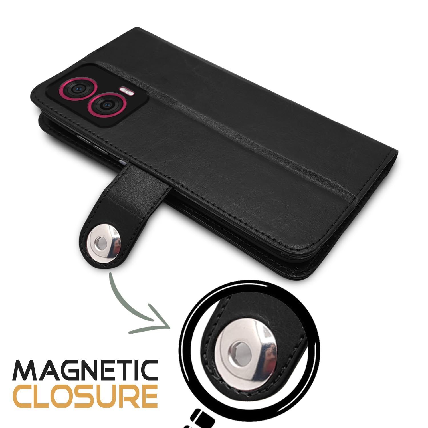 Pikkme black flip cover for Moto Edge 50 Fusion/G96 5G – photo 2