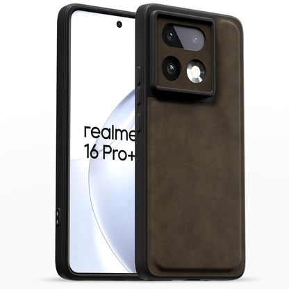 Pikkme Realme 16 Pro Plus 5G Leather coffee back cover