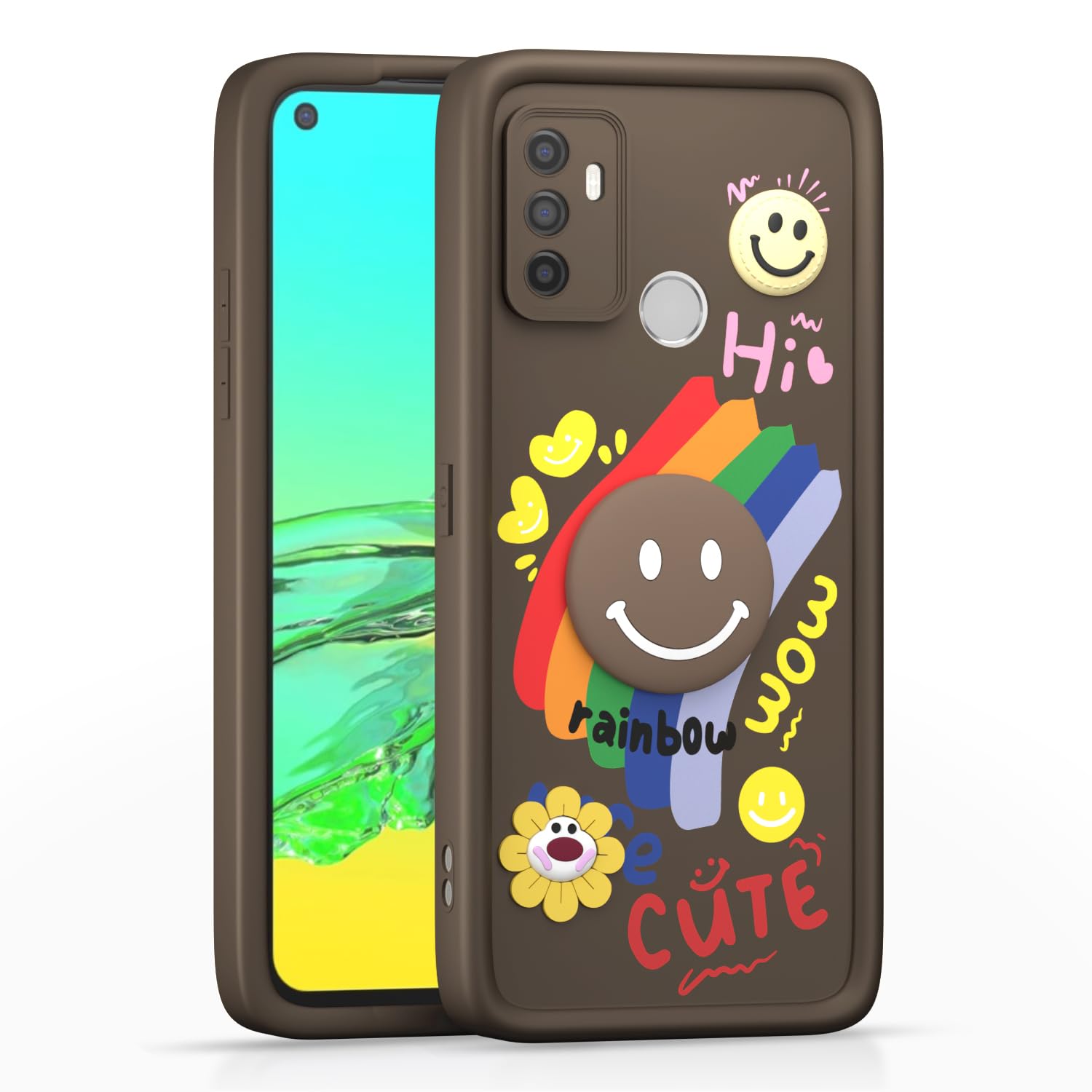 Pikkme Oppo A53 Soft Silicone brown mobile back cover