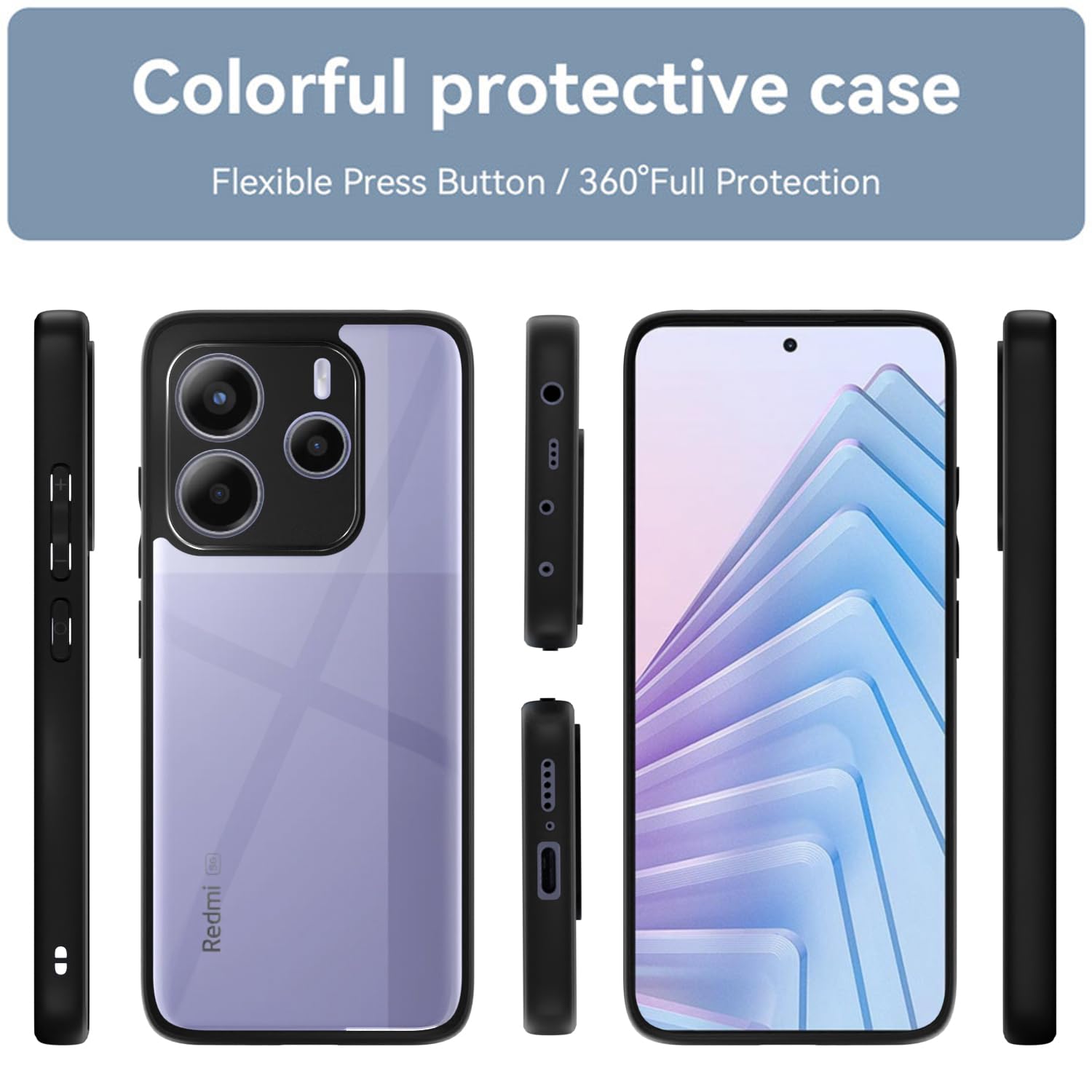 Pikkme black Hybrid mobile cover for Redmi Note 14 5G – photo 2