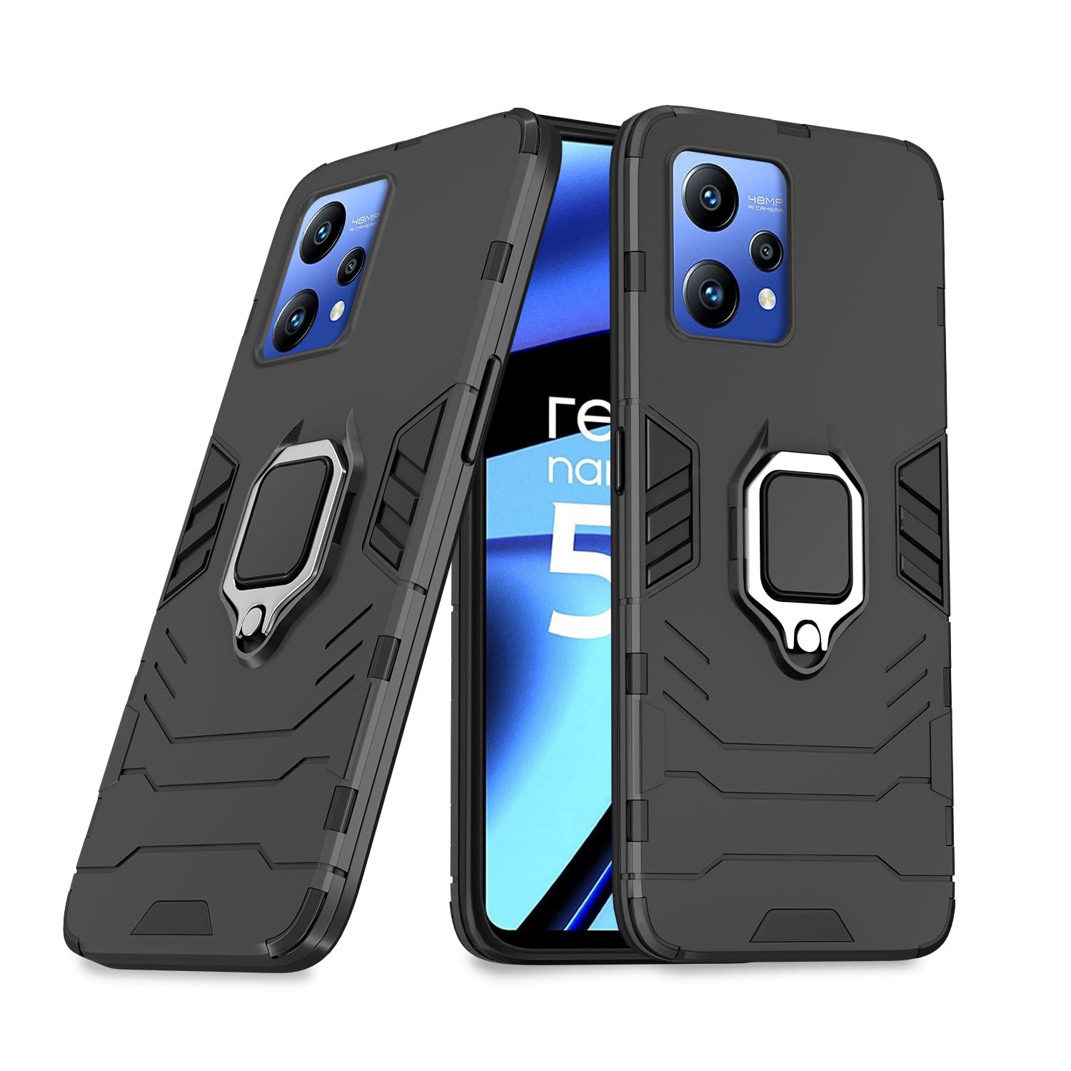  Realme Narzo 50 Pro 5G D5 Tough Armor Back Cover - Black