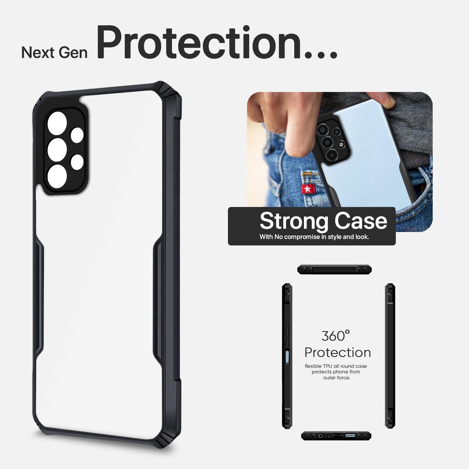 Pikkme Samsung A13 4G/A13 5G Hybrid black back cover – photo 7