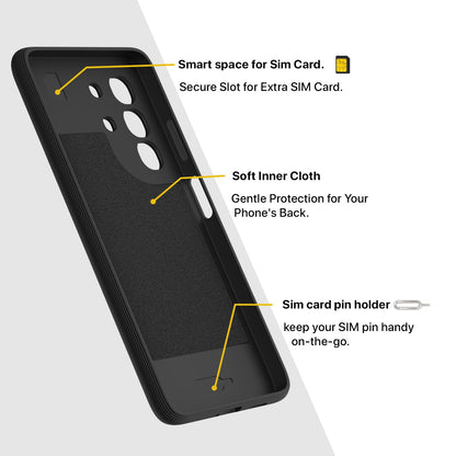 Pikkme Vivo T4x 5G Shockproof Soft Flexible Gencase Back Cover (Black)