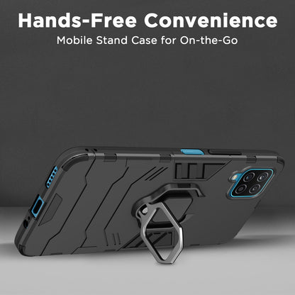 Pikkme Samsung Galaxy M32 4G / M32 Prime D5 Tough Armor Back Cover | Black
