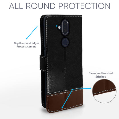 Pikkme black & brown Magnetic flip cover for Nokia 8.1 – photo 4