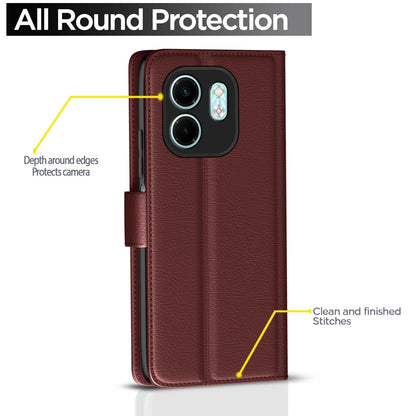 Pikkme Infinix Smart 9 HD Vintage Flip Cover (Brown)