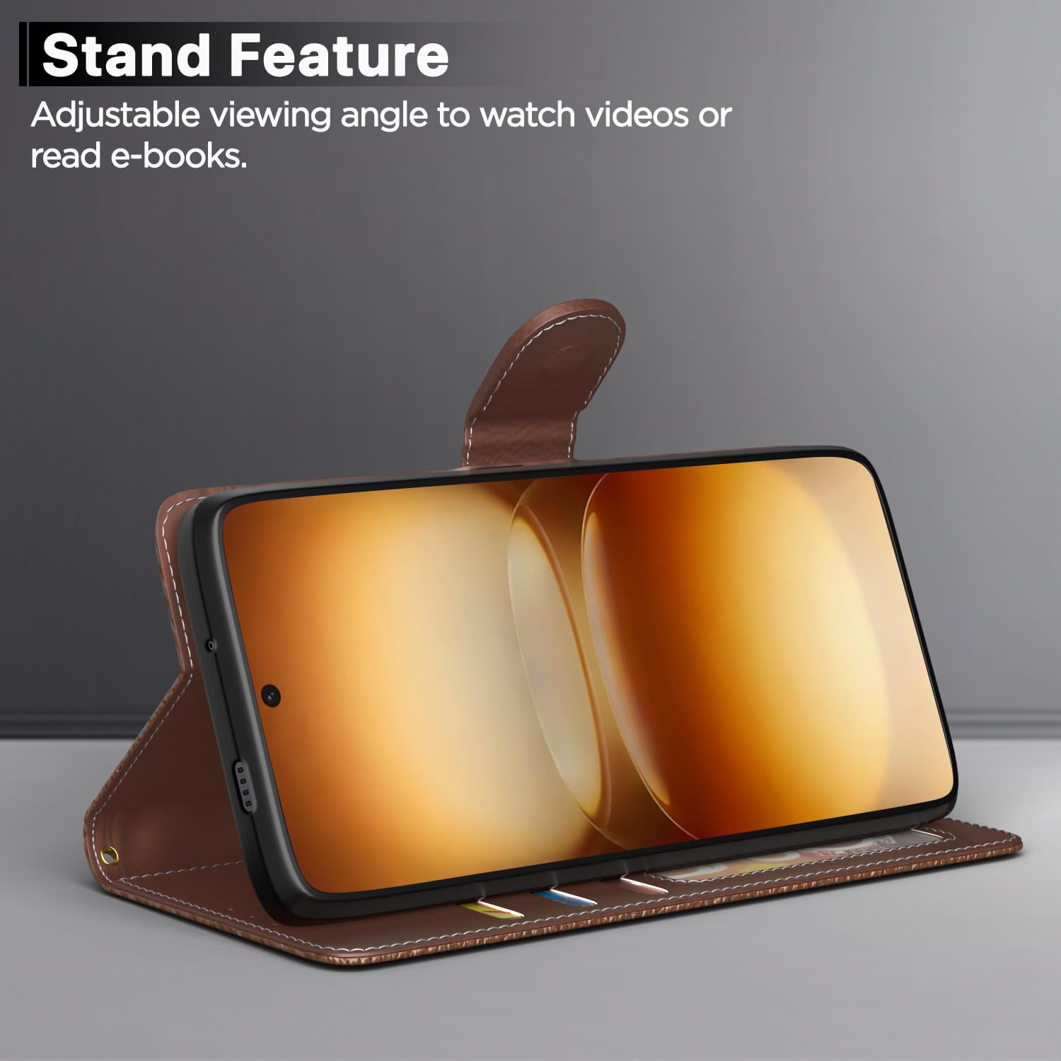 Pikkme tan flip case for iQOO 15R 5G – photo 3