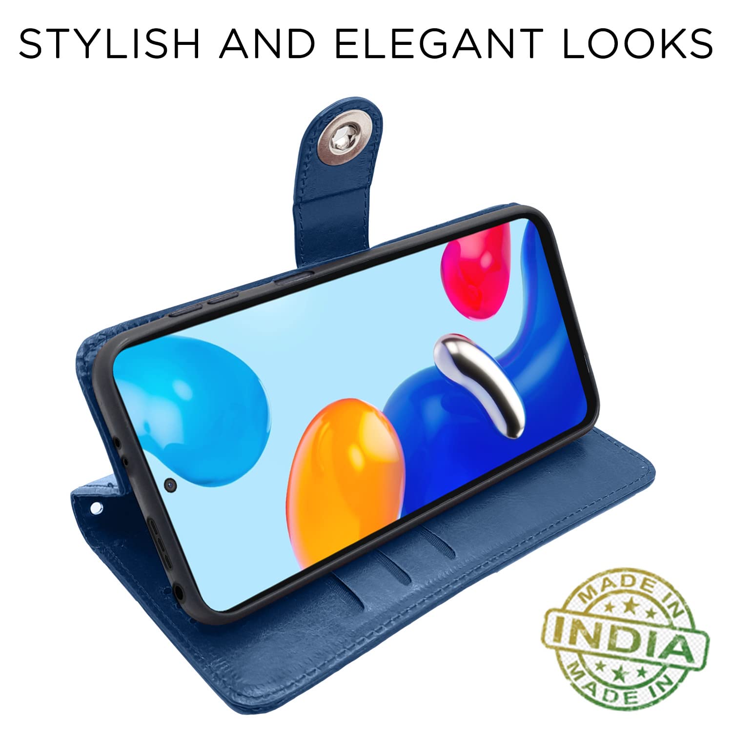 Pikkme button blue flip cover for Redmi Note 11/Note 11s – photo 5