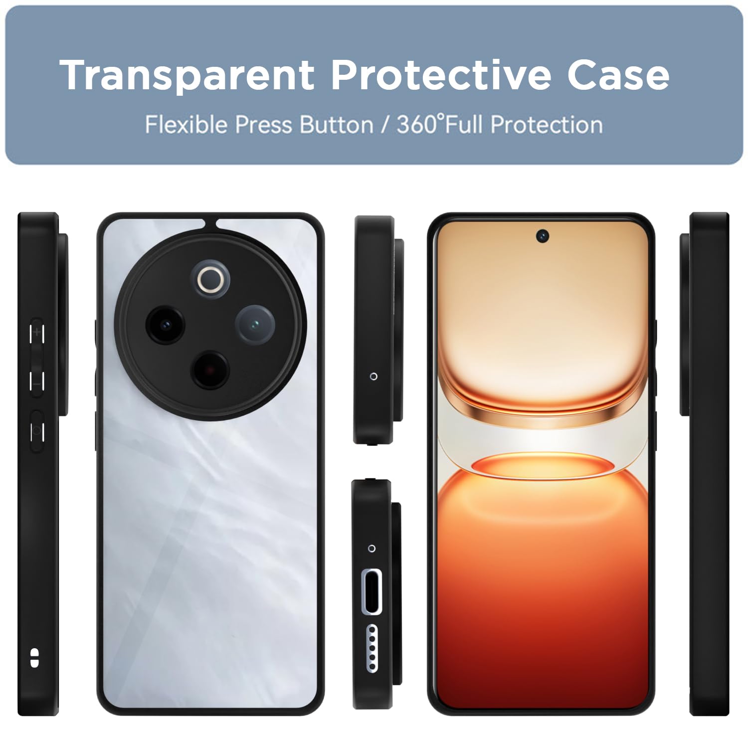 Pikkme Vivo T4 5G / iQOO Z10 5G Eagle 2 Shockproof Sleek Hybrid Armor Back Cover (Black)