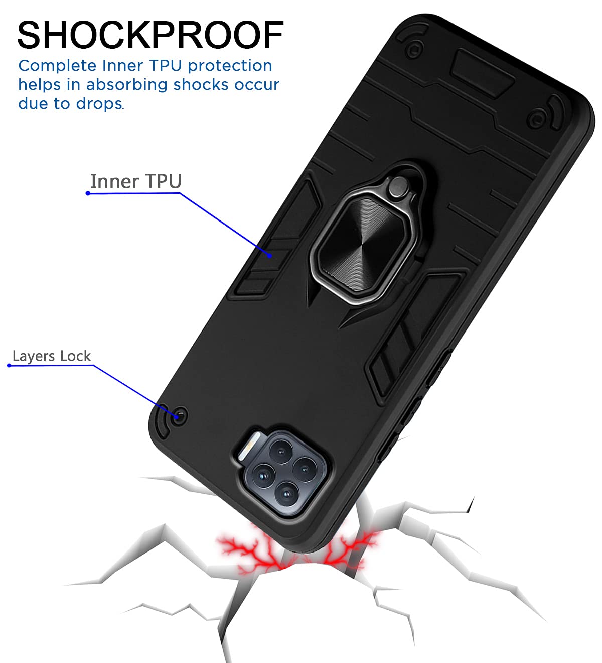 Oppo F17 Pro back cover in black by Pikkme – photo 4