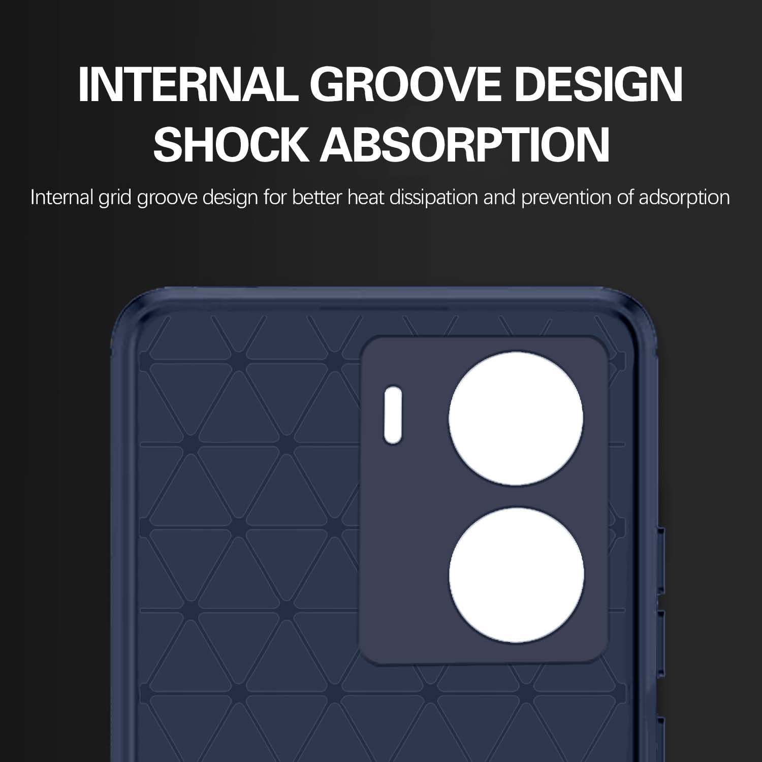 Pikkme iQOO Z7 5G / iQOO Z7s 5G Hybrid Carbon Fiber Back Cover | Blue
