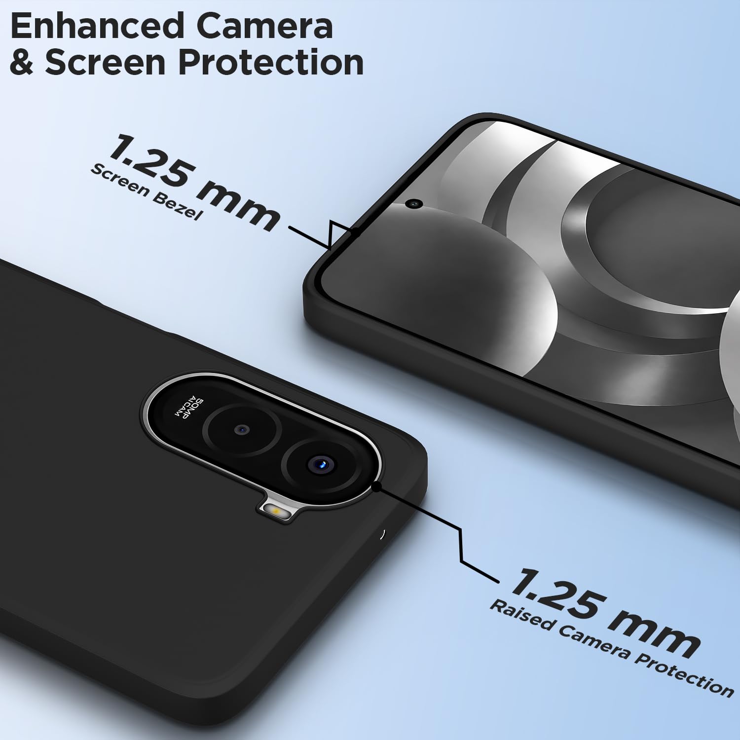 Pikkme Poco M7 Plus 5G black mobile back cover – photo 2
