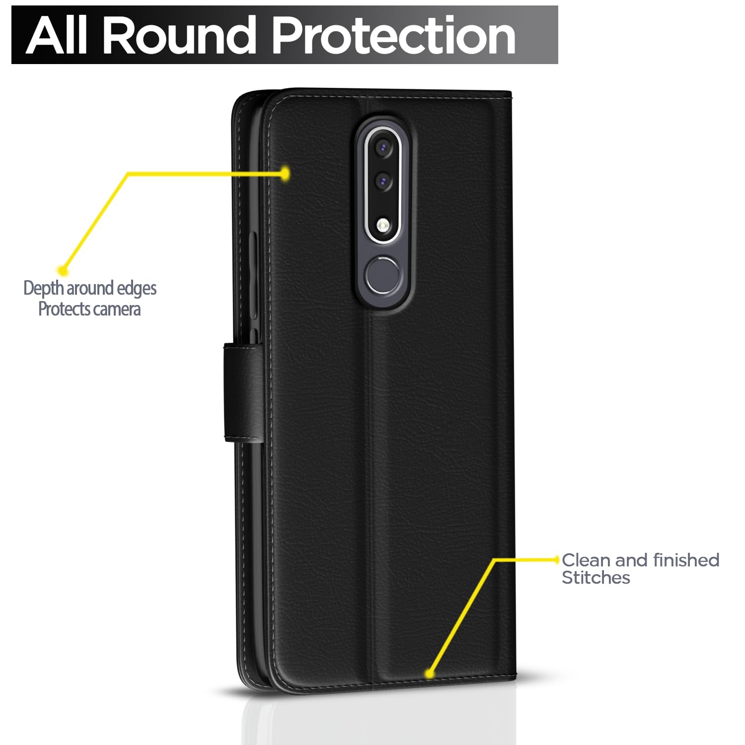 Pikkme black Wallet flip cover for Nokia 3.1 Plus – photo 4